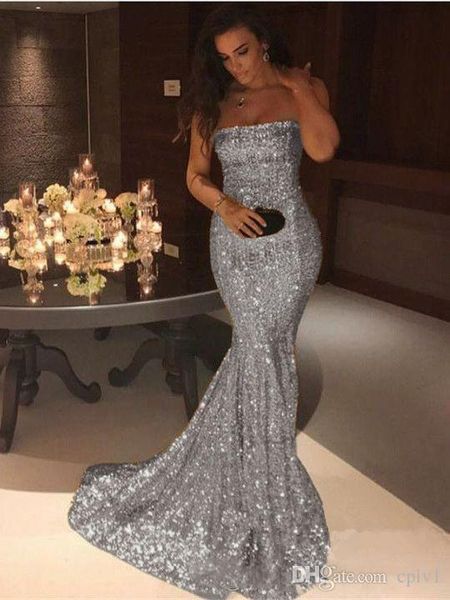 

2019 new игристые бретелек блестки русалка вечерние платья серебро золото поезд стреловидности формальное партии red carpet run away мантий, Black;red