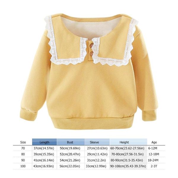 

baby girl kids кукла воротник sweatershirt хлопок теплая длинные рукава опрятных кнопки строчок топы корейской симпатичная одежда, Black
