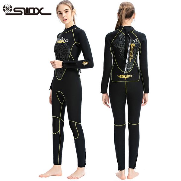 

women's wetsuit 5mm thick selex slinx wetsuit women's with zipper inside and plush inside, White;black