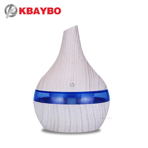 

kbaybo 300ml household mini air purifier electric humidifier white wood grain ultrasonic aromatherapy essential oil diffuser