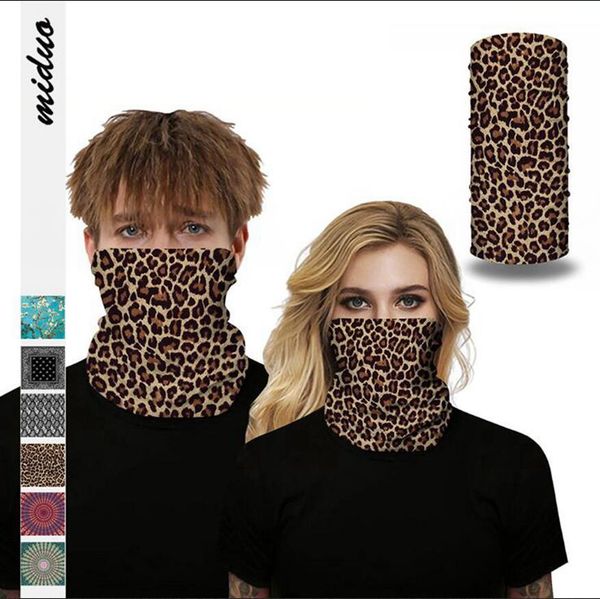 

leopard digital printed cycling mask 6 styles bohemia multifunctional headwear magic bandana cheetah print face mask ljjo7914