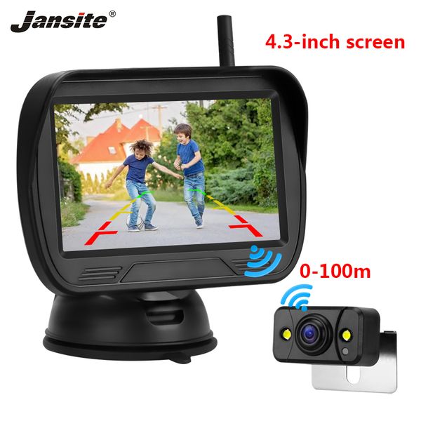 

jansite 4.3" wireless monitor car rear view camera for rear camera parking rearview system night vision lens waterproof cameras