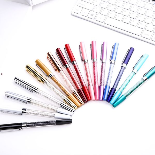 

novelty luxury crystal diamond metal gel ink pen korean cute kawaii fancy stationary school office custom logo thing stationery