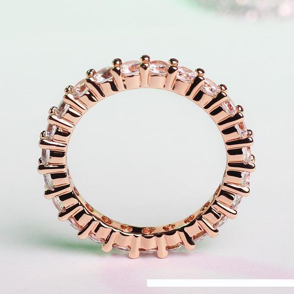 

wholesale-selling single-row diamond ring female rose gold tail rings, Golden;silver