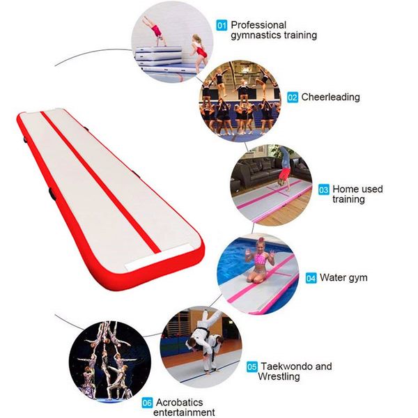 

4*1*0.1m air track inflatable exercise gymnastics yoga tumbling training pilates floor mat - puncture resist pvc