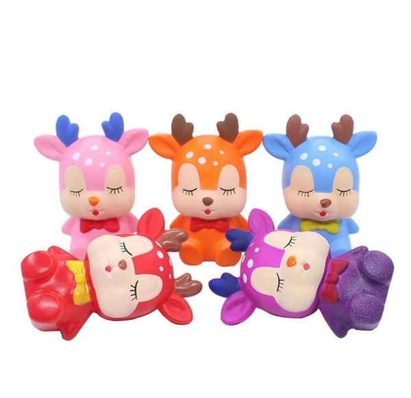 

kawaii cute christmas deer squishy toys squeeze slow rising stress reliever party supply kids gift home decoration toy