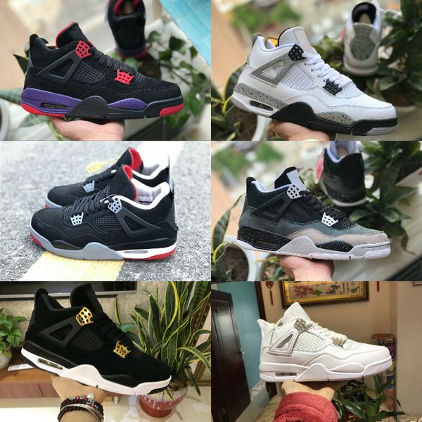 

2020 new bred 4s men basketball shoes classic 4 pure money lighting royalty nrd raptor black white cement brand trainer sports shoes