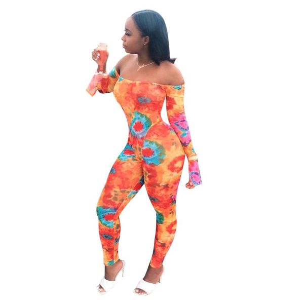 

off shoulder floral printed jumpsuit women skinny rompers long sleeve bodycon mesh boho playsuit party beach boho overalls, Black;white