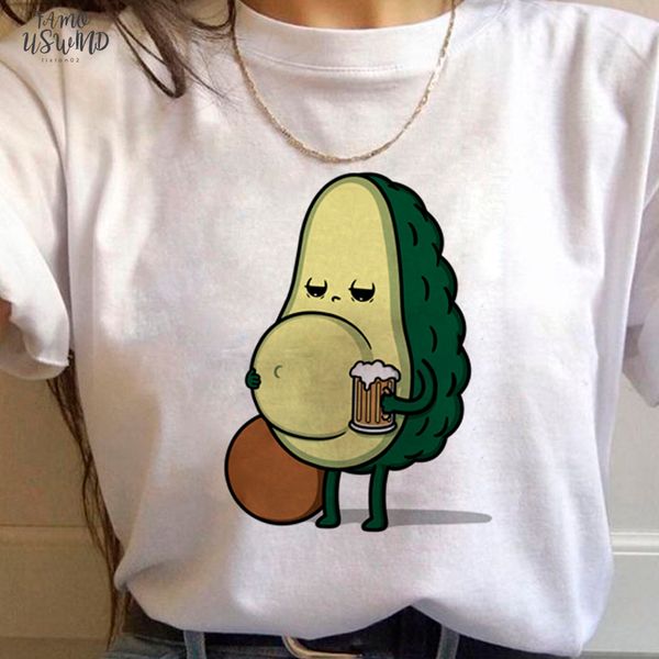 

avocado t shirt tee shirt clothes male new femme fashion harajuku 90s grunge ulzzang graphic tshirt cap sleeve kawaii women t, White