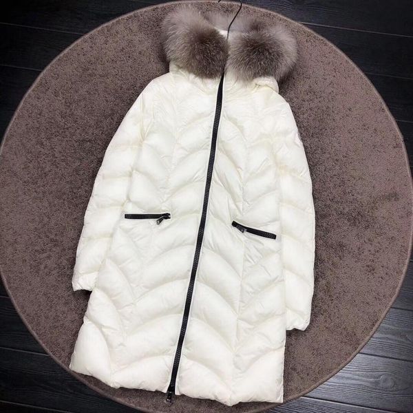 

big real raccoon fur collar 2020 hooded winter jacket coat women long white duck down parkas female down coat warm snown outwear, Black