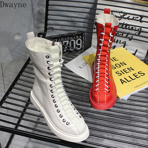 

boots wide leg boots 2019 winter new front locomotive flat bottom women's, Black