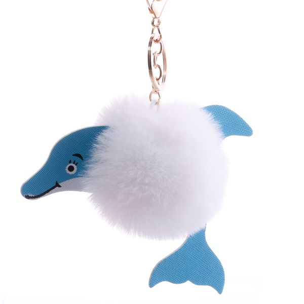 

горячая творческий дельфин многоцветный волос мяч брелок шарм кулон мода женщины мужчины сумка автомобиль дизайнер брелок аксессуары ювелирн, Slivery;golden