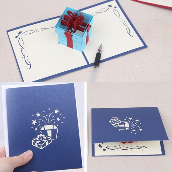 

gift box greeting cards handmade birthday wedding invitation 3d up card new d08d