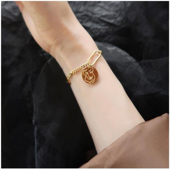 

timeless wonder titanium teen girl charm bracelet women stainless steel jewelry sweet gothic kpop ins cute gift trendy 8691, Golden;silver