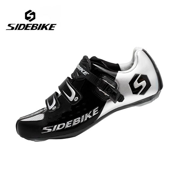 

sidebike auto-locking cycling shoes breathable women road bike shoes bicycle ultralight racing zapatos ciclismo, Black