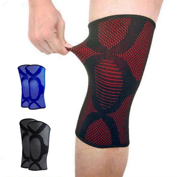 

1pcs elastic sports leg knee pad wrap support breathable bandage knee brace safety pad sleeve patella guard, Black;gray