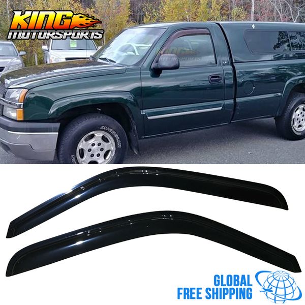 

fits 99-07 gmc sierra standard cab acrylic window visors 2pc set global ing