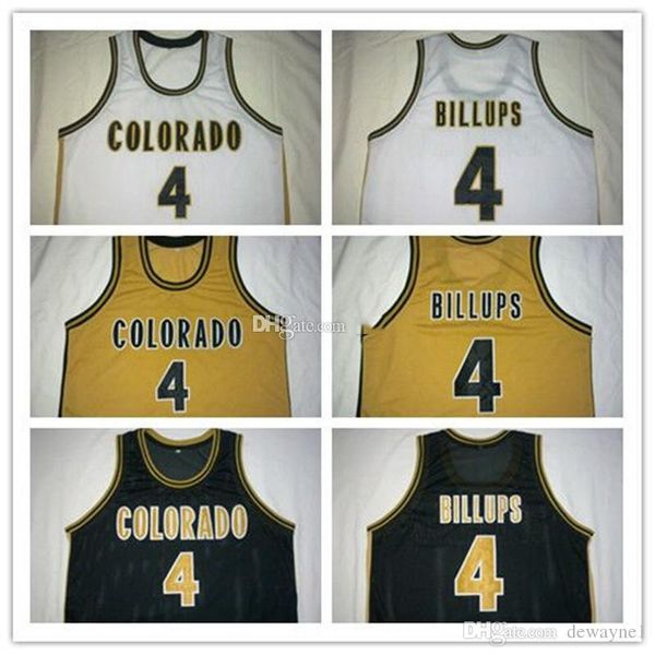

#4 chauncey billups colorado buffaloes college retro classic basketball jersey mens stitched custom number and name jerseys, Black;red