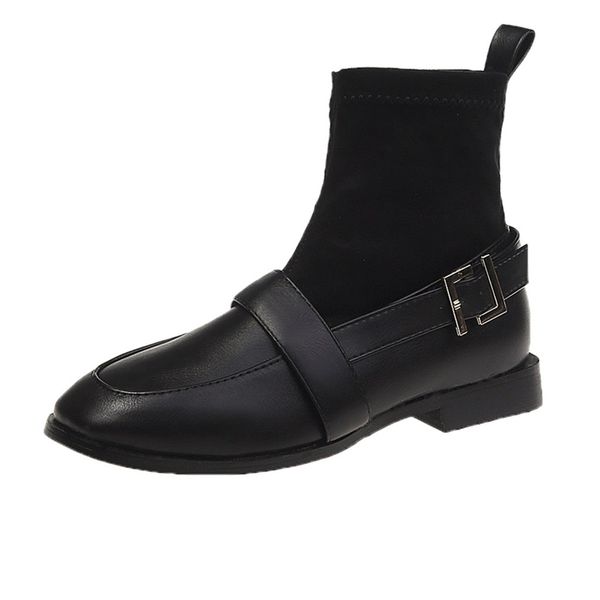 

motorcycle boots ladies vintage combat autumn boots army punk goth women women biker pu leather short bota feminina, Black