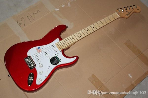 

Бесплатная доставка высокое качество Китай пользовательские гитары stratocaster 6 струнный металл красный электрогитара