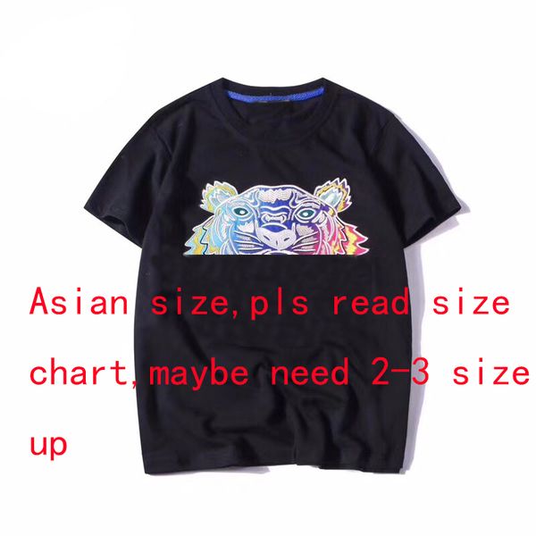 

2018 Summer Designer T Shirts For Men Tops Tiger Head Letter Embroidery T Shirt Mens Clothing Brand Short Sleeve Tshirt Women Tops S-2XL