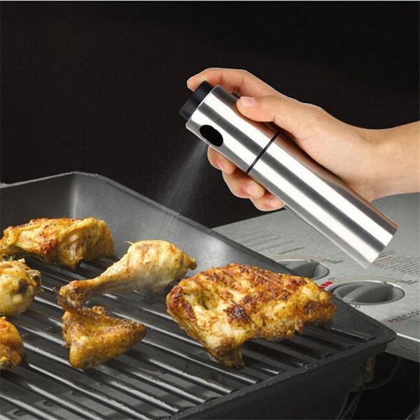 

нержавеющая сталь масло опрыскиватель масло инжектор серебро нержавеющей уксус опрыскиватель кухня насос соусники бутылка может горшок масло