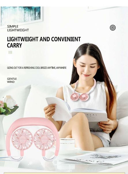 

lazy sports, neck fan, vibration, sonic boom, lazy sports, hanging neck fan, second generation, convenient charging, usb deskfolding