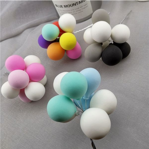 

6 pcs/set boy&girl cake balloon baby shower ball cake er flags for kids birthday party cake first birthday decor supplies other event