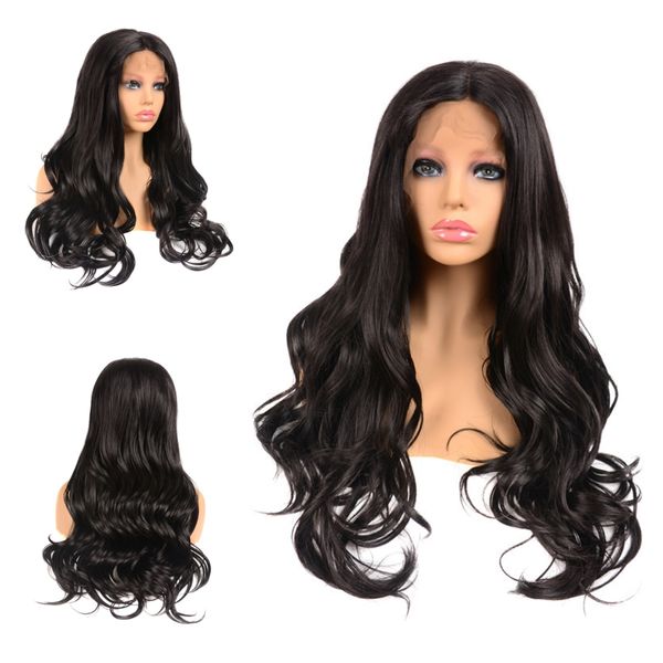 

synthetic hair lace front wigs big wave natural black 1b 18'' 20'' 22'' long curly lace front wigs