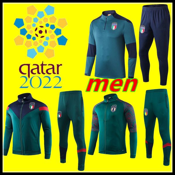 

19 20 mens italy soccer tracksuit jacket hoodie 2019 2020 italia insigne immobile verratti football training suit jogging pants chandal, Black