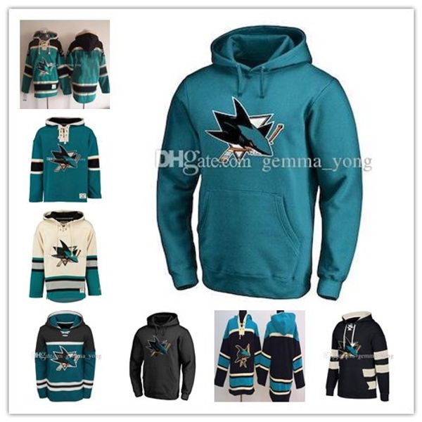 

2019 men's hoodies jersey san jose sharks 65 erik karlsson 88 brent burns 8 joe pavelski 39 logan couture 9 evander kane couture custom, Black;red