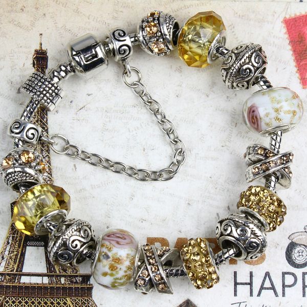 

attractto personalized silver handmade bracelets&bangles for women jewelry crystal bracelet charms flower diy bracelet sbr190343