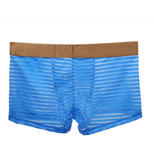

2020 new arrival men's stripe underwear fashion mesh transparent breathable underwears mens fit not tight comfortable underpants size, Black;white