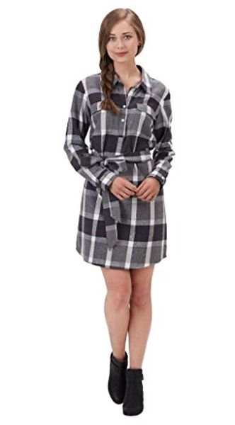 

mud pie womens plaid bale flannel shirt dress, Black;gray