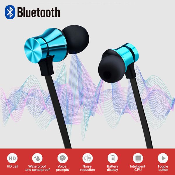 

waterproof bluetooth v4.2 stereo earbuds magnetic attraction bluetooth earphone headset sports earphone with mic charging cable