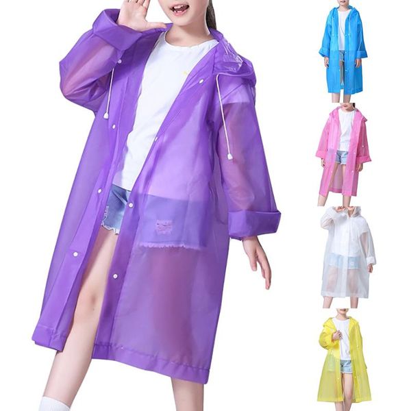 

summer children's translucent raincoat 3-10 years kids girls hooded raincoat waterproof dust-proof trench coat d30