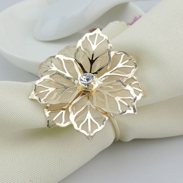 

fashion napkin rings upscale gold flower rhinestone wedding party napkin ring home l beautiful table decoration dhl fa2309