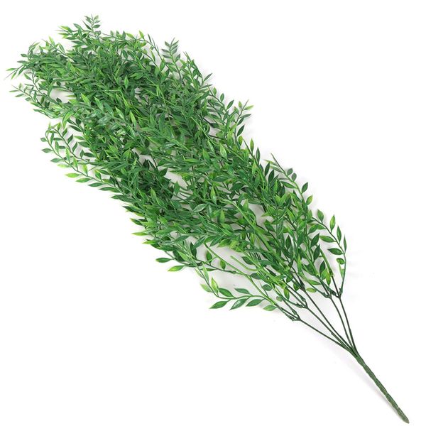 

94cm 5 forks artificial rattan fake leaves wall hanging rattan green willow leaves vine plants home garden wedding decoration