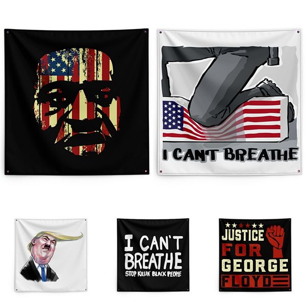 

justice for george floyd printing tapestry black lives matter household wall banner 150*150cm #qa98227