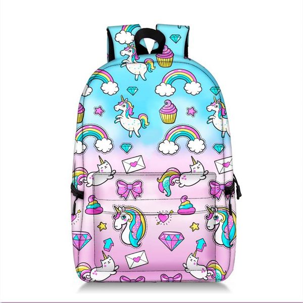 

2018 new style unicorn children's cartoon backpack wear-resistant waterproof children schoolbag for elementary school students