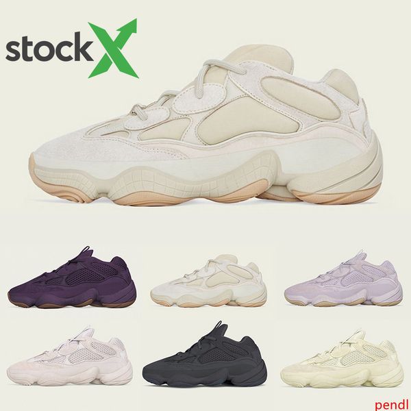

soft vision 500 stone bone white running shoes mens womens super moon yellow utility black blush salt kanye west designer sports sneakers