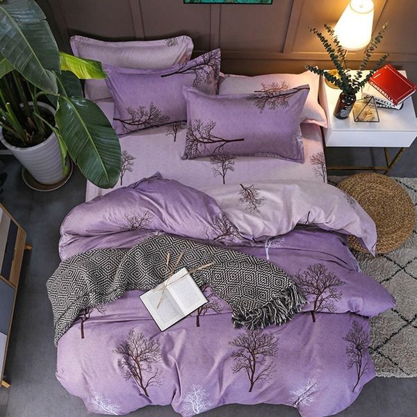 

snmhome fashion simple and comfortable skin-friendly printing and dyeing bed linen quilt cover pillowcase bedding 20