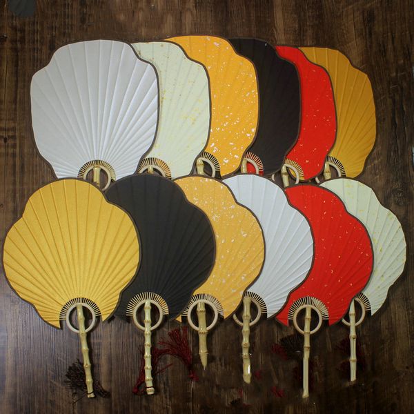 

vintage hand held fan traditional craft bamboo handle chinese fan decorative diy rice paper fans for wedding fine art painting programs