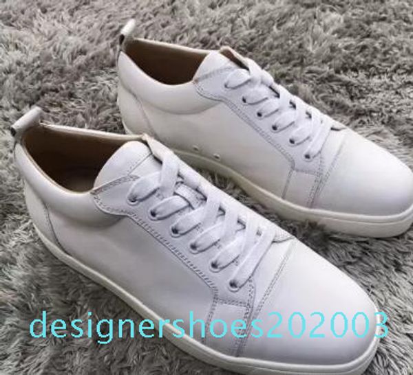 

men's sneaker party dress wedding low junior spikes red bottom glitter leather shoes,luxury red sole leisure outdoor flats eu35-46 d03, Black