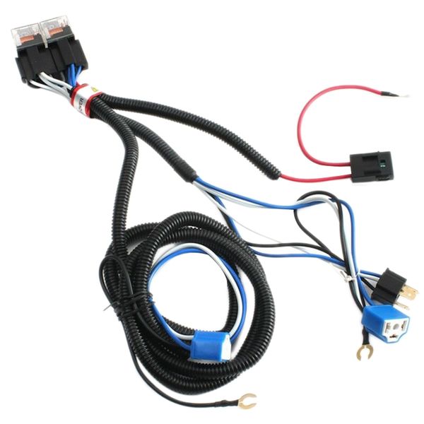 

car 12v h4 9003 lamp bulb headlight wire wiring harness kit relay socket