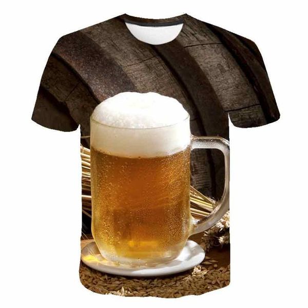 

novelty 3d t shirt casual sports men's tshirt beer cans printed hip-hop round neck short-sleeved men's / women's t-shirt, White;black