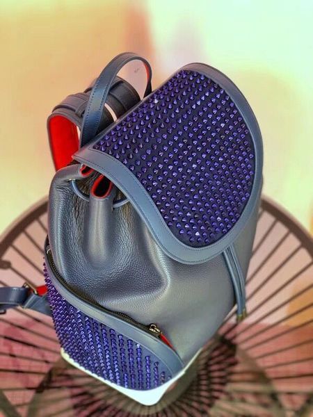 

genuine leather rivet backpacks men women luxury backpack real leather school bag fashio backpacks handbag travel bags rivet red bottoms