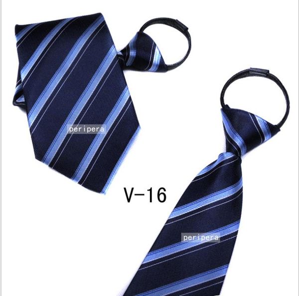 

2019 men's zipper tie easy to pull business suit easy to lazy tie, Blue;purple