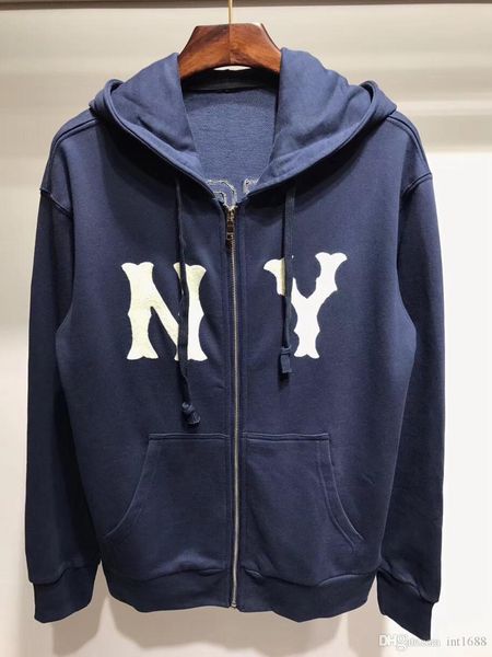 

2018 new brand fashion hoodies men sweatshirt ny letter embroidery hoodie men cool pullover zipper sweatshirts tracksuit men, Black;brown