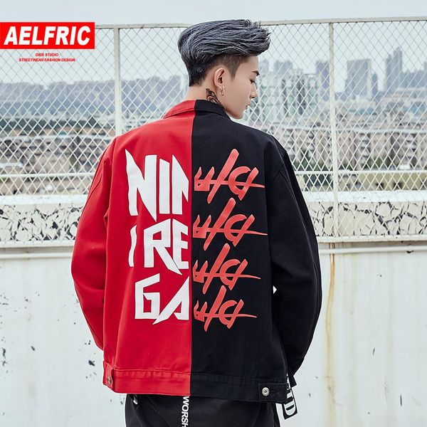 

11 bybb's dark patchwork casual men jacket autumn harajuku hip hop color clock ribbon coats streetwear male long sleeve outwear t200115